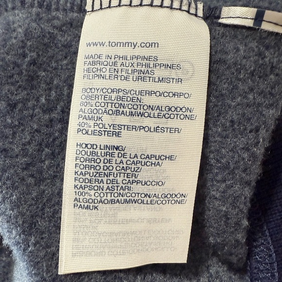 Tommy Hilfiger Navy Hoodie Jacket Y2K style Preppy sz:S/P - Picture 5 of 7